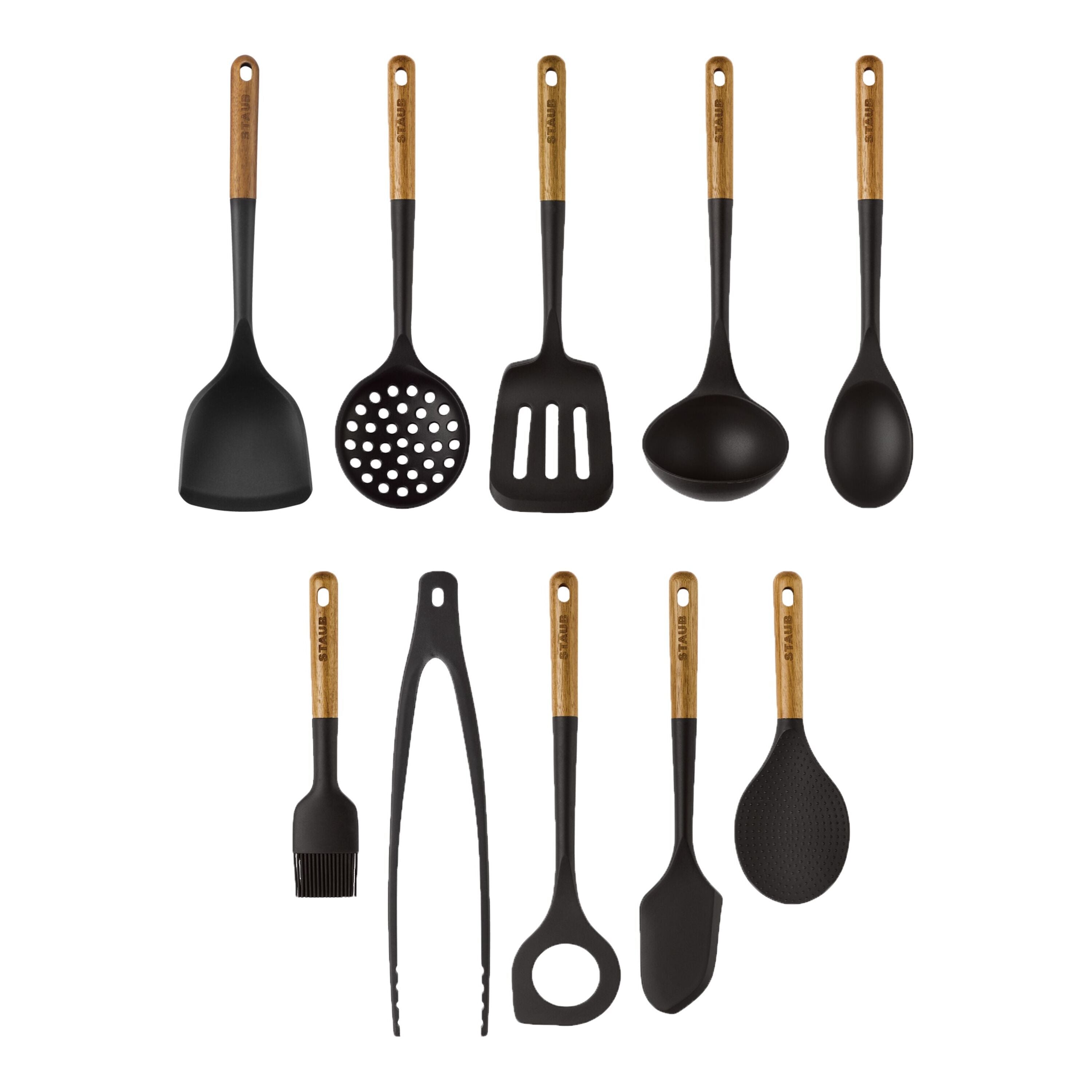 STAUB 10 Piece Silicone Kitchen Gadgets Sets, Black-0