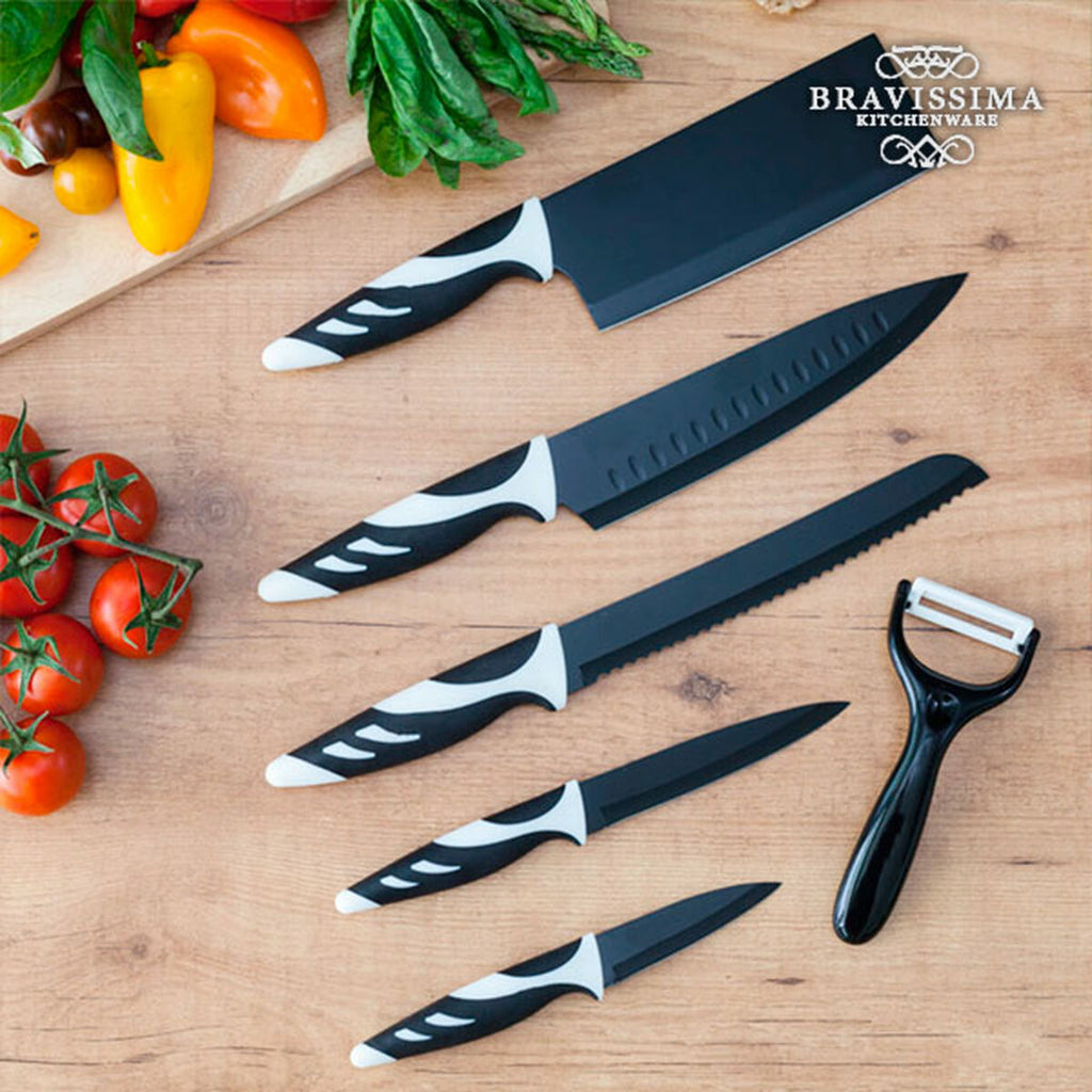 Table knife Bravissima Kitchen Cuchillos Swiss Chef 6 Piezas Stainless steel-2